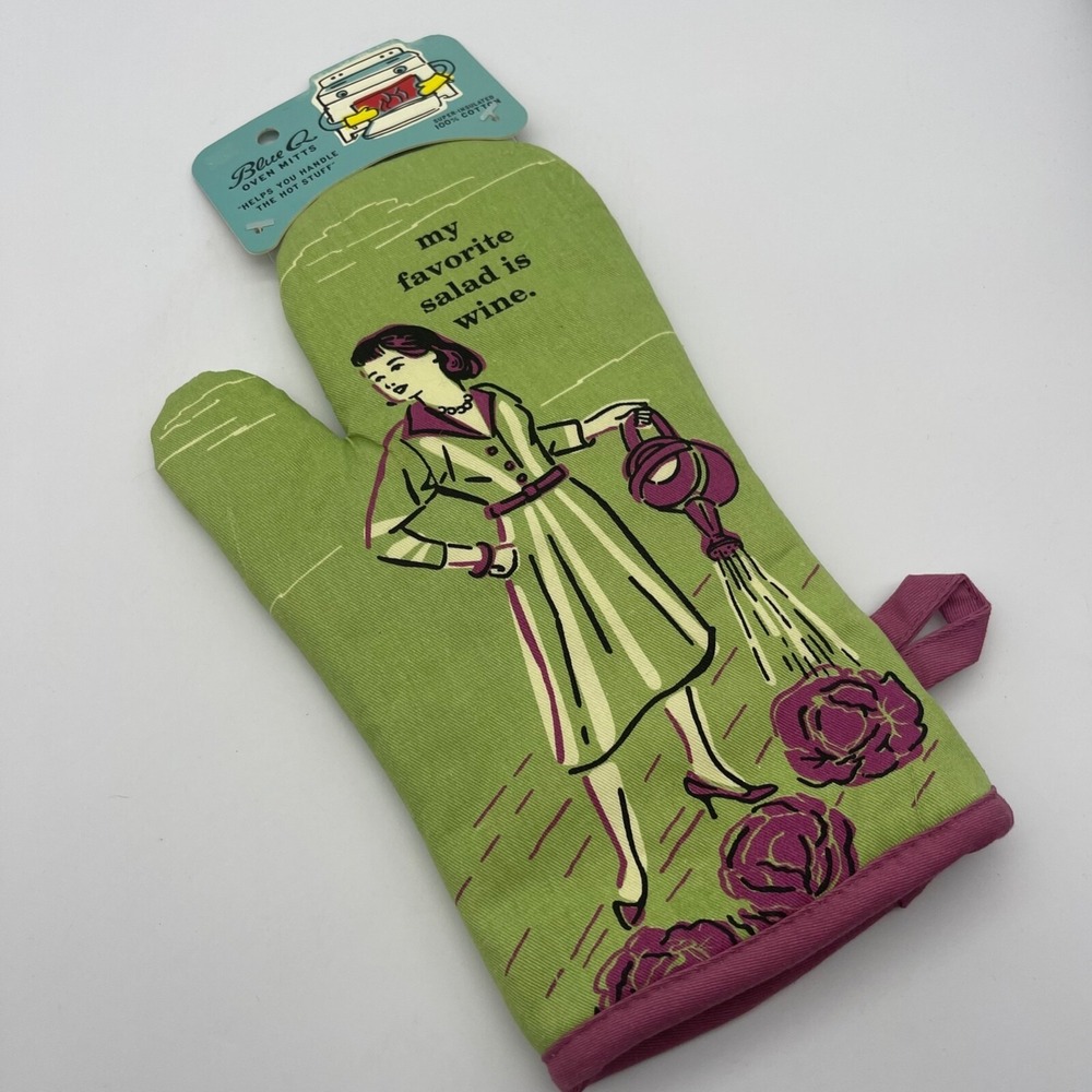Blue Q  Oven Mitt " My favorite salad is wine "‎ Retro Fun